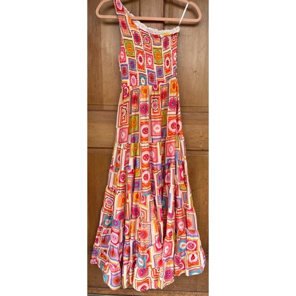 Sundress Joe Ibiza Sun Printed Smocked One Shoulder Maxi Dress XS/S - Picture 2 of 16